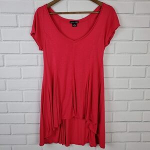 RXB Short Sleeve High‎ Low Tunic Top Small Pink